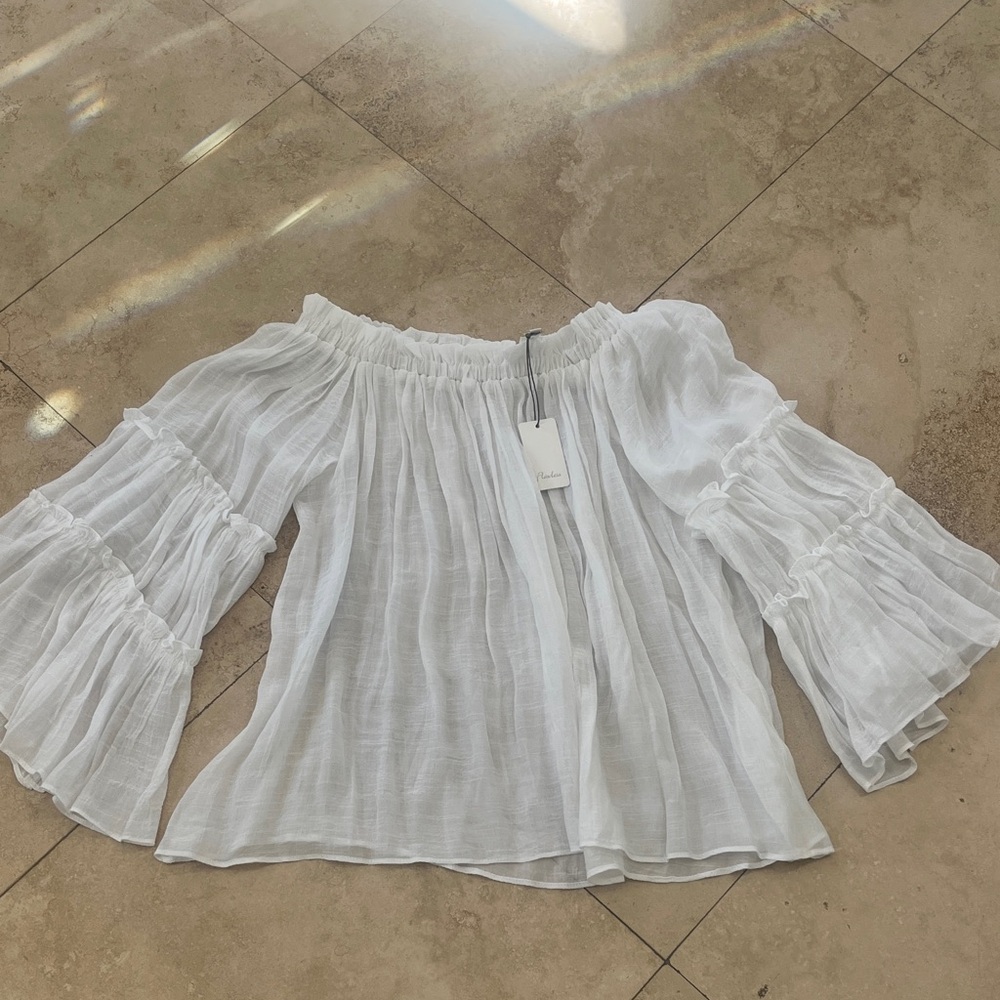 FLAWLESS White Ruffled Off-Shoulder Blouse